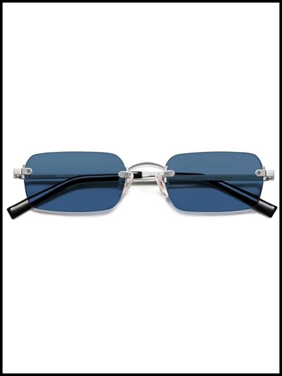 Rimless Rectangle Y2K Sunglasses UV400 Protection